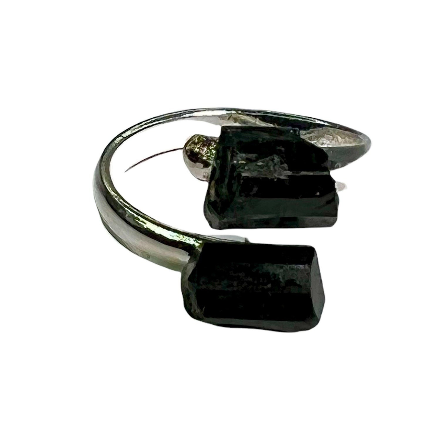 Black Tourmaline Crystal Ring.