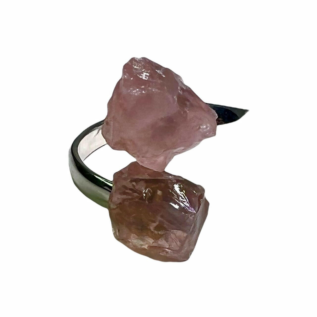 Rose Quartz Crystal Ring.