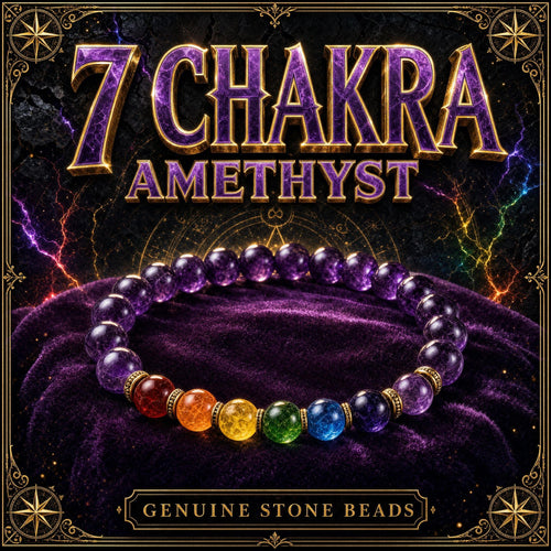7 Chakra Ametyst Bracelet Bracelet DALLAS PSYCHIC AND CRYSTALS