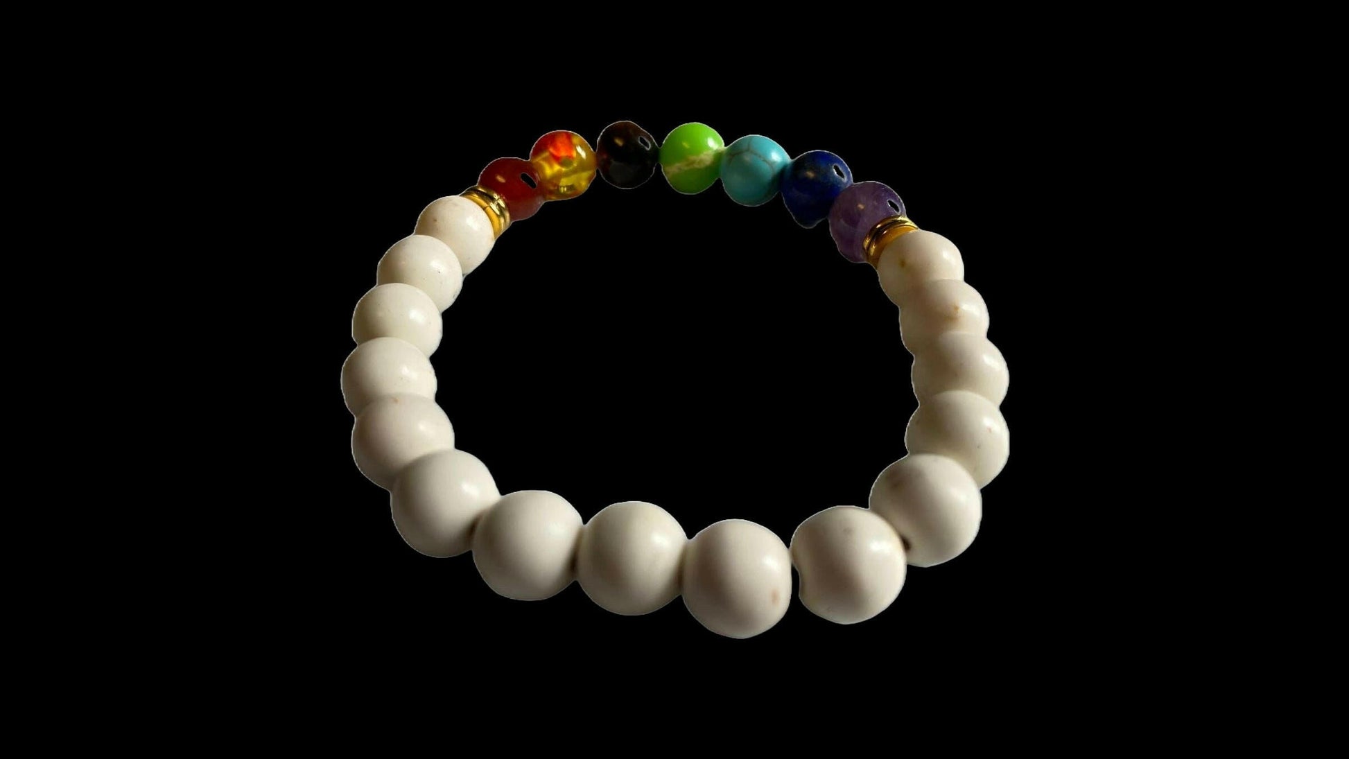 7 Chakra Bracelet / Howlite Bracelet DALLAS PSYCHIC AND CRYSTALS