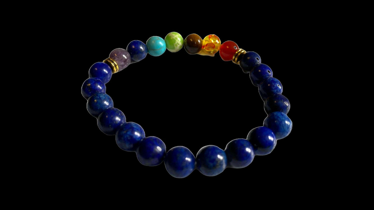 7 Chakra Bracelet / Lapis Lazuli Bracelet DALLAS PSYCHIC AND CRYSTALS