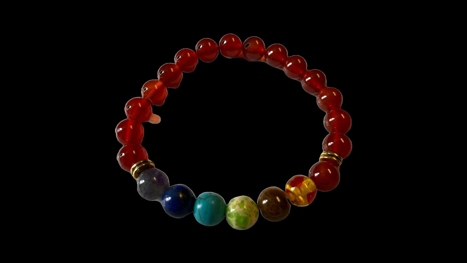 7 Chakra Bracelet / Red Agate Bracelet DALLAS PSYCHIC AND CRYSTALS