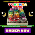 7 Chakra Sage Smudge Sticks – 4-inch white sage bundles wrapped in rainbow chakra flowers for cleansing, energy alignment, and spiritual healing from Dallas Psychic & Crystals.

