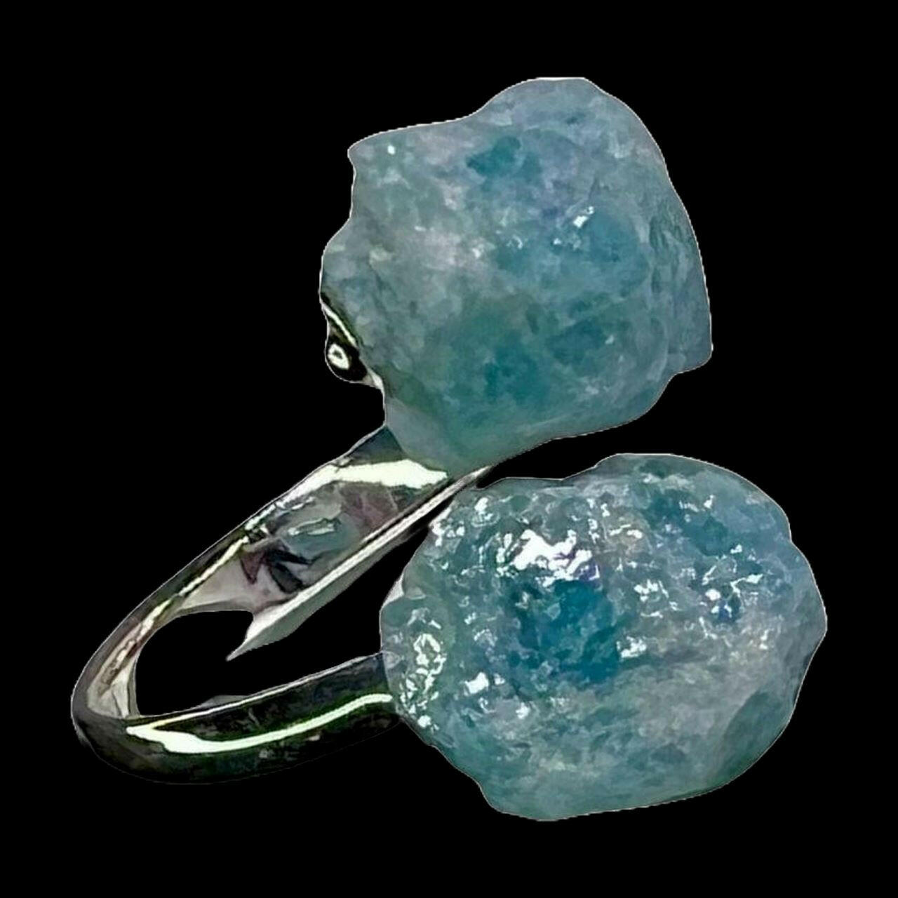 Aqua Marine Crystal Ring Rings DALLAS PSYCHIC AND CRYSTALS