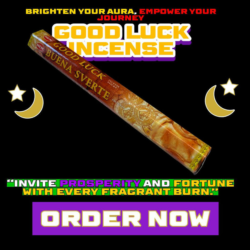 Good Luck Incense box with 20 sticks – ritual incense for prosperity, success spells, positive energy, and good fortune from Dallas Psychic & Crystals.