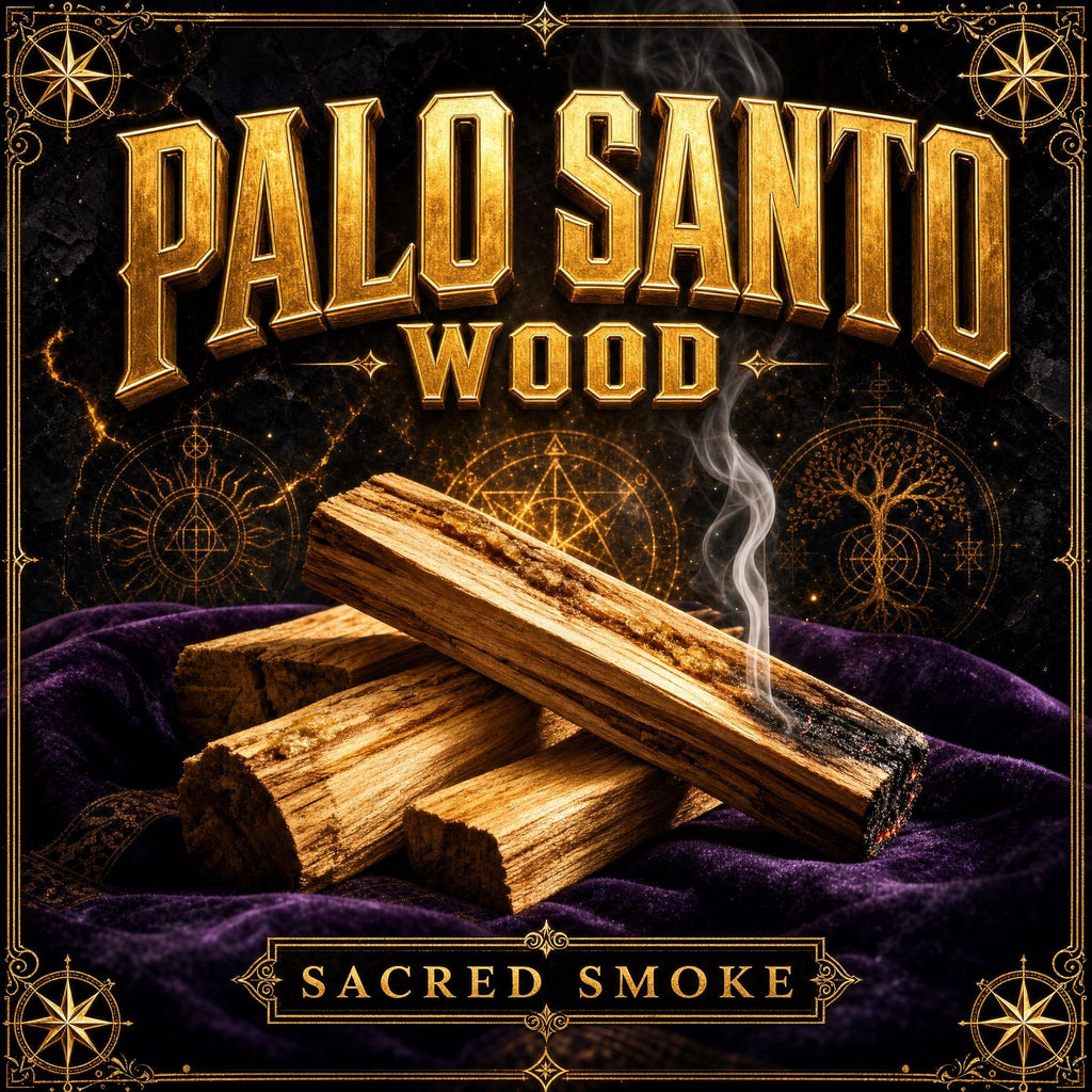 Sticks of palo santo holy wood, pale tan heartwood with darker grain, cut into short cleansing sticks.