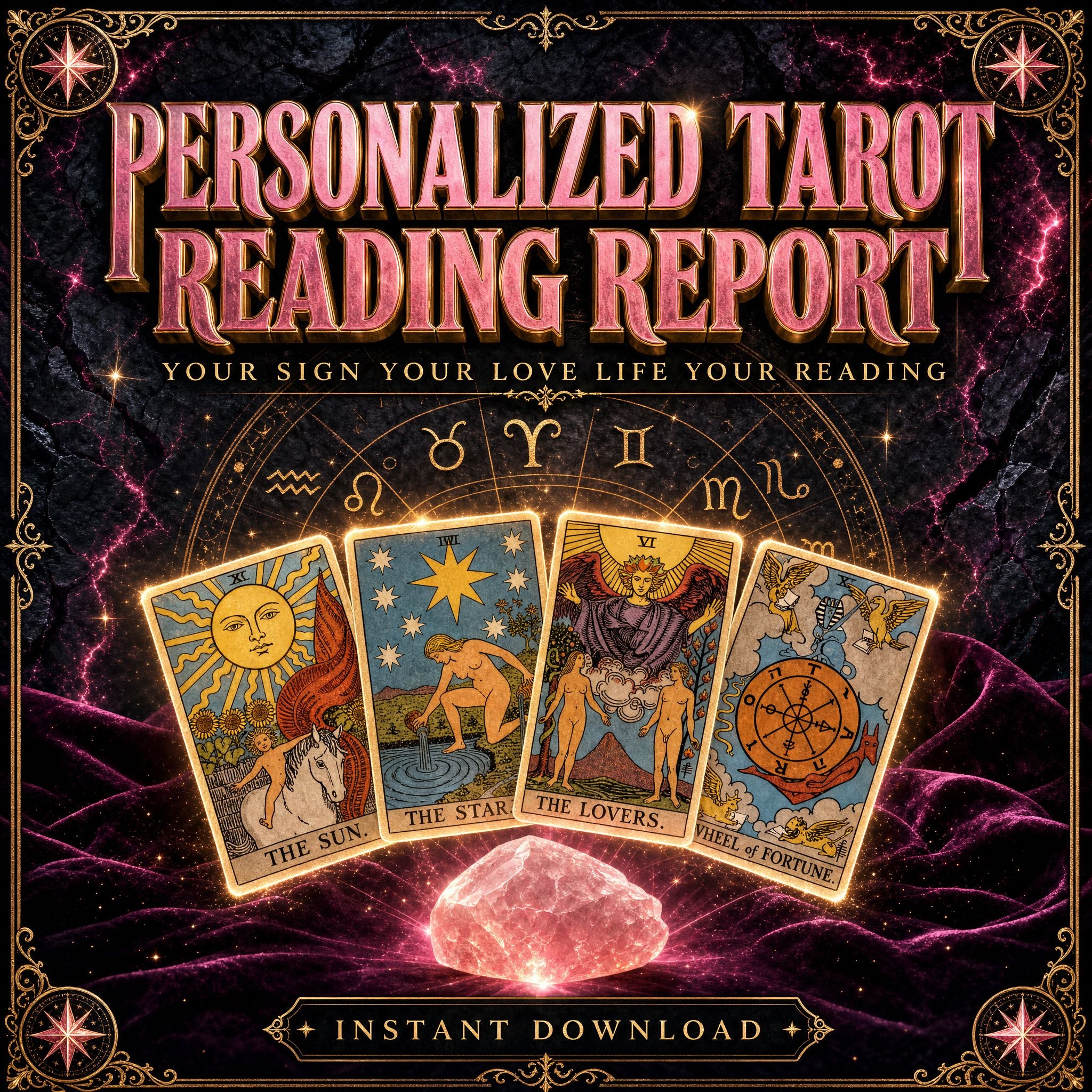 Personalized Tarot Reading Report — Love & Relationships (Digital Download) Instant Download DALLAS PSYCHIC AND CRYSTALS