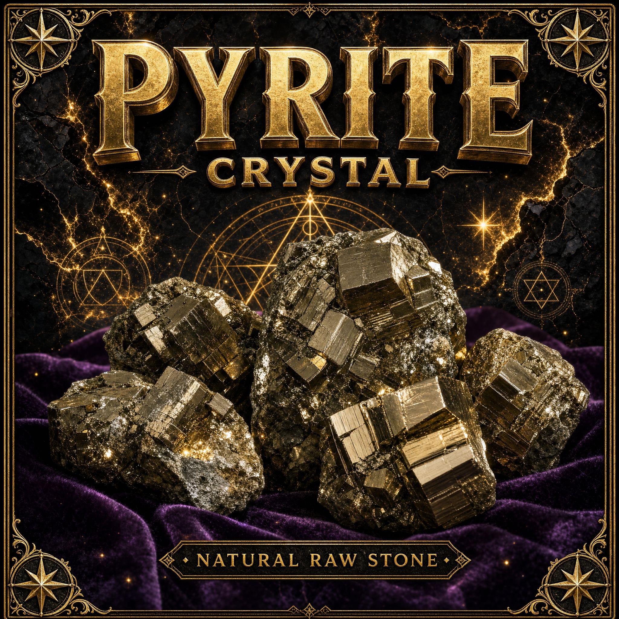 Chunks of raw pyrite with brassy metallic gold cubic crystal faces catching the light on purple velvet.