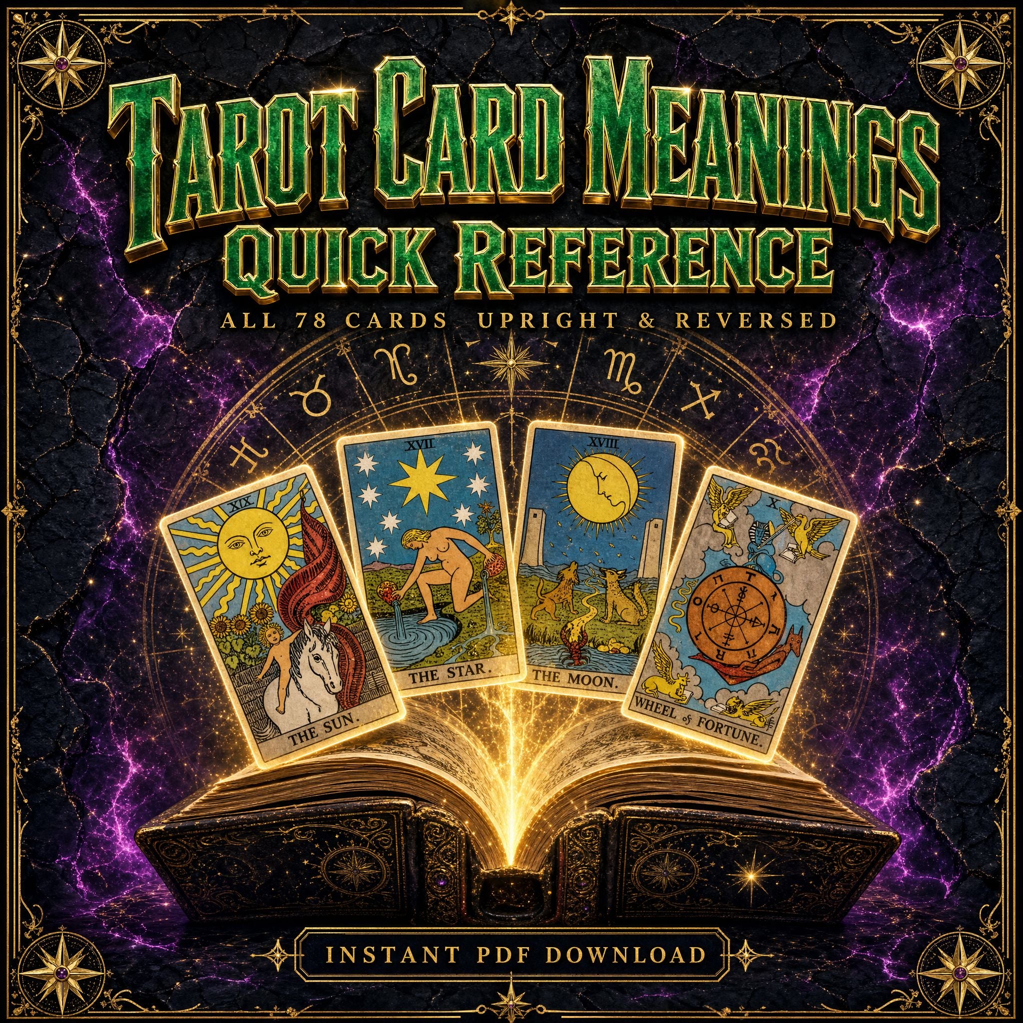 Tarot Card Meanings Quick Reference (Digital Download) Instant Download DALLAS PSYCHIC AND CRYSTALS
