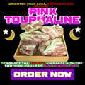 Box of raw Pink Tourmaline crystals at Dallas Psychic & Crystals. Powerful heart chakra stones for love, emotional healing, and inner peace rituals.