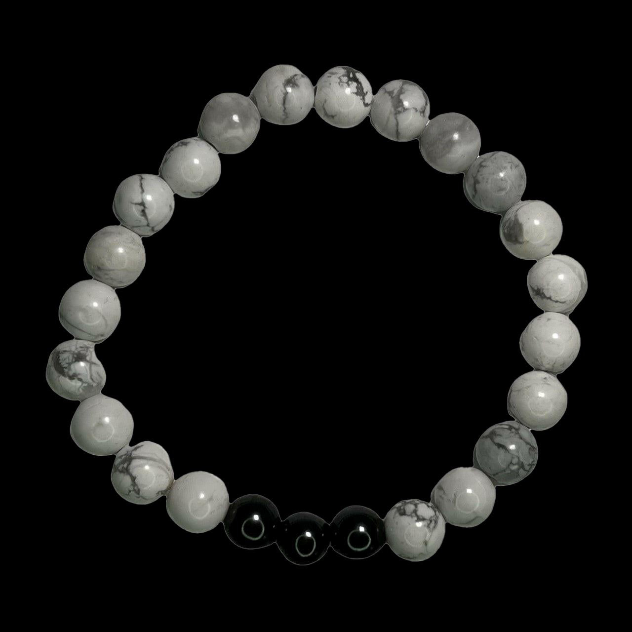 White Howlite with Hematite Metaphysical Bracelet Bracelet DALLAS PSYCHIC AND CRYSTALS