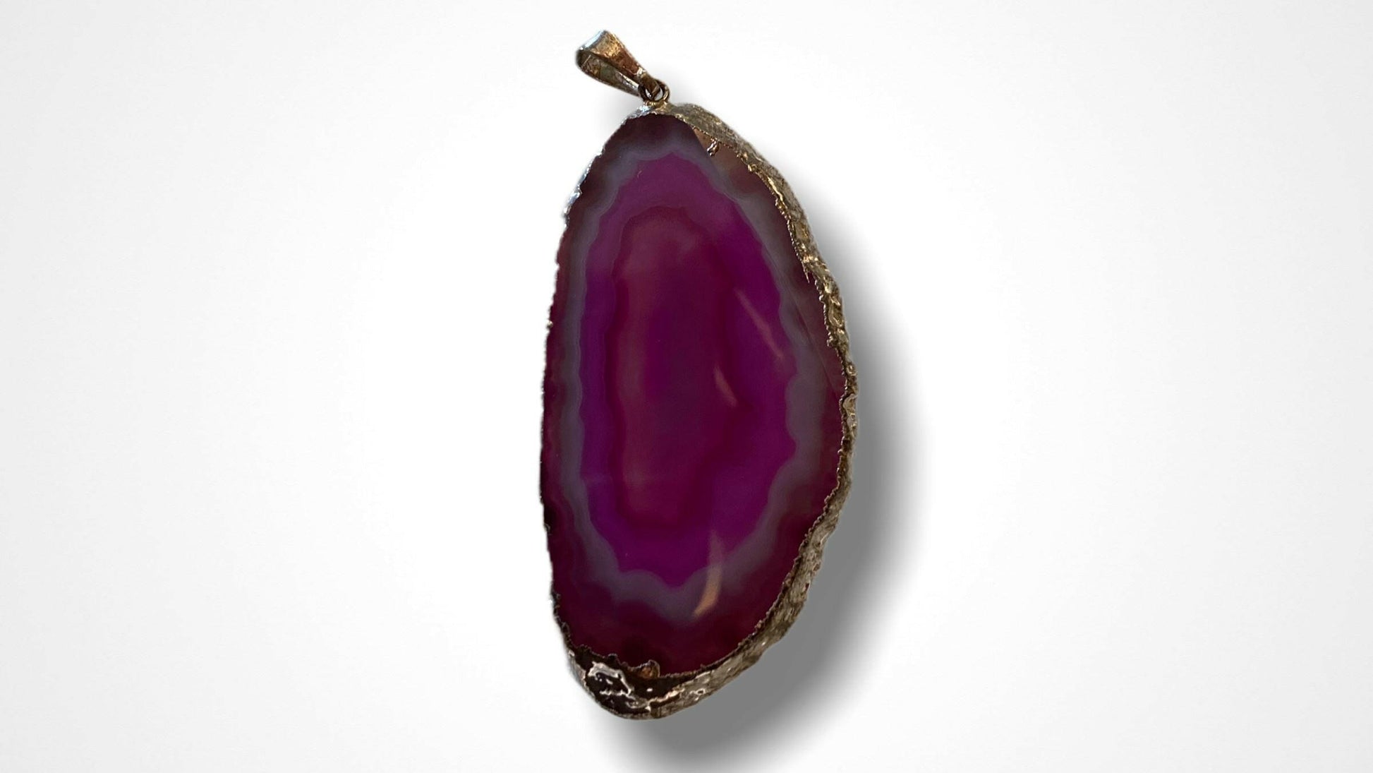 Agate Slice Silver Plated Pendant.