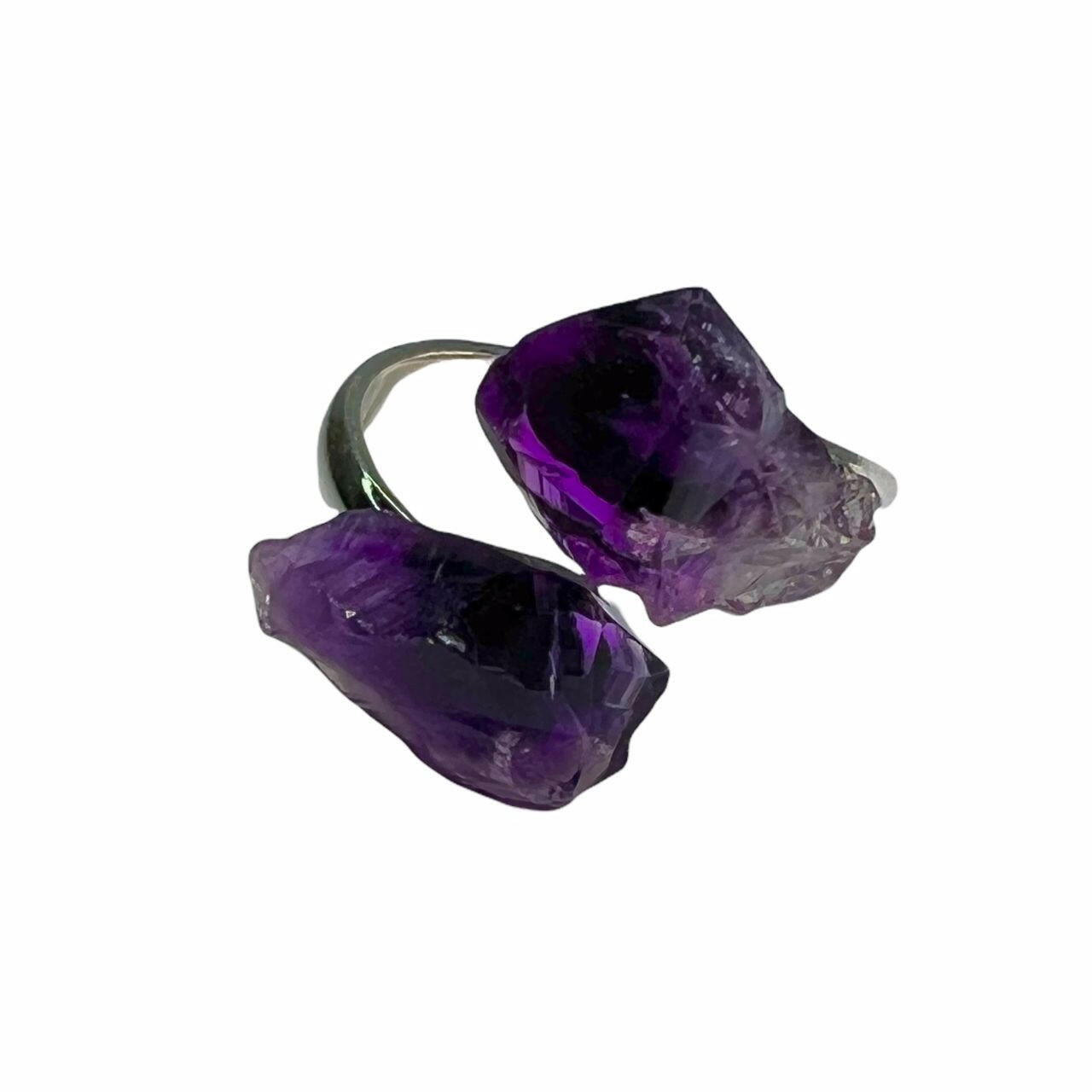 Buy Now Amethyst Gemstone Trilogy Ring in 14k Solid Gold