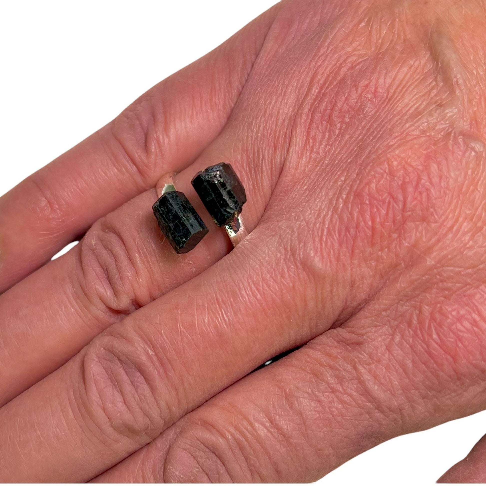 Black Tourmaline Crystal Ring.