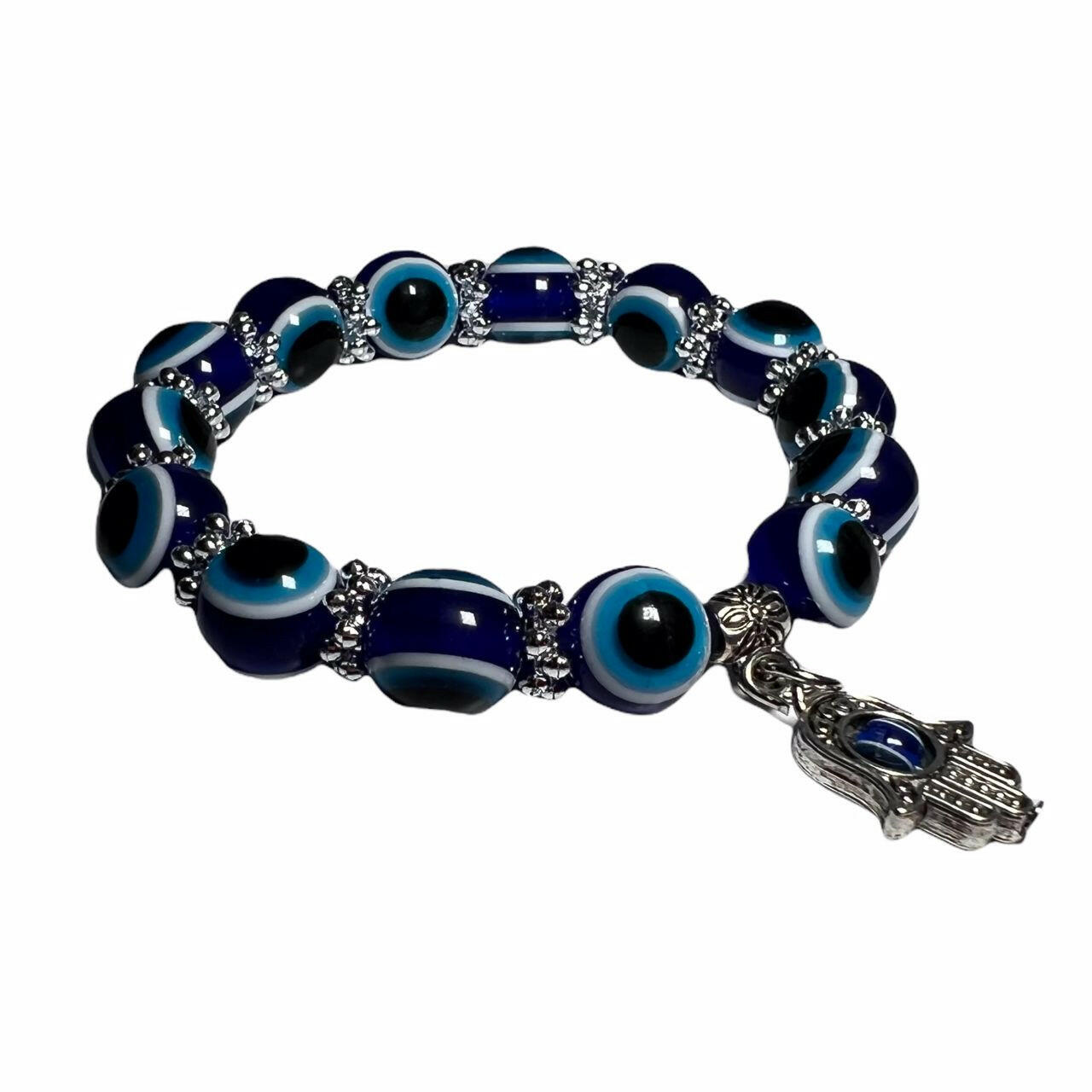 Bezel-Set Diamond Evil Eye Bracelet - Nuha Jewelers