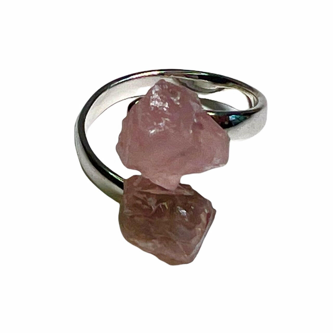 Rose Quartz Crystal Ring.