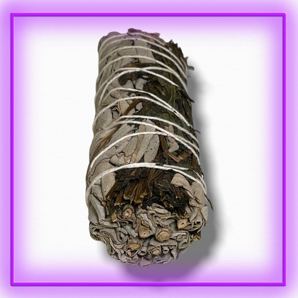 White Sage with Peppermint Smudge Stick - 4 inch.