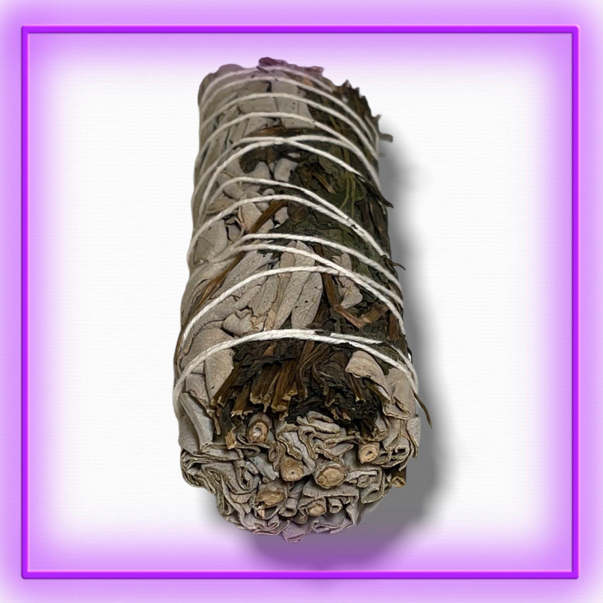 White Sage with Peppermint Smudge Stick - 4 inch.