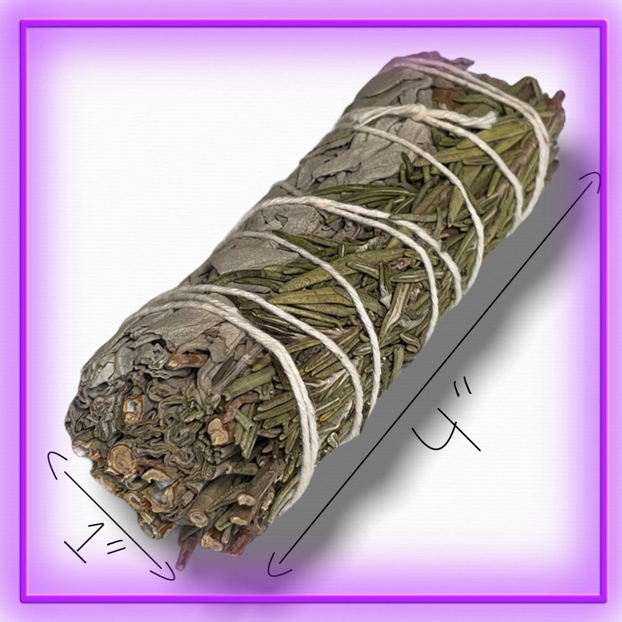 White Sage with Rosemary Smudge Stick - 4 inch.