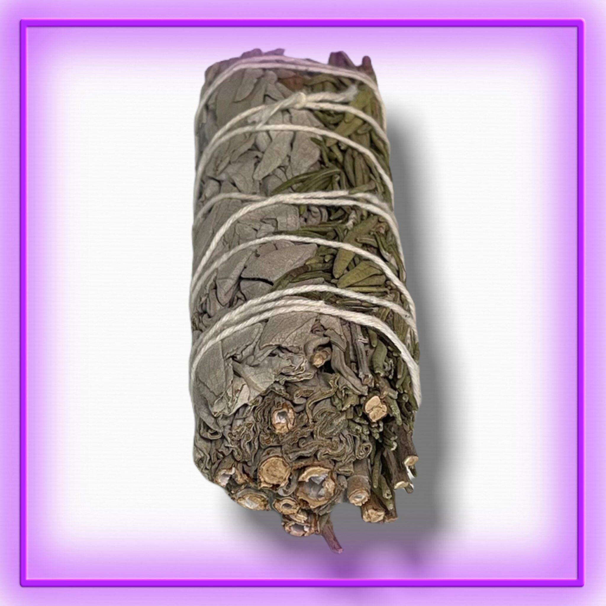 White Sage with Rosemary Smudge Stick - 4 inch.